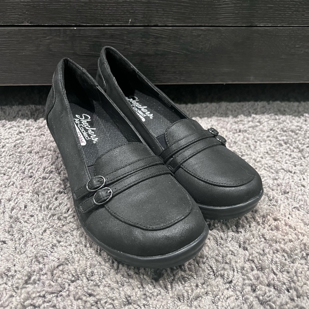 Skechers Women’s Air-Cooled Memory Foam Slip-on Wedge Shoes